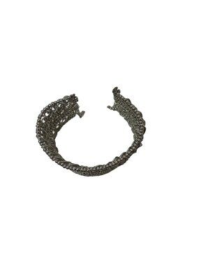 Beautiful Woven Wire Cuff Bracelet Plus Size 10"